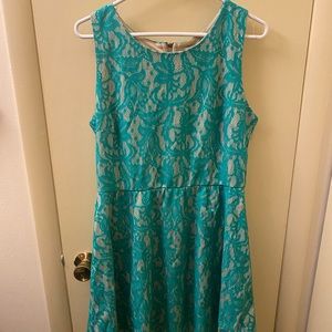 Teal Zip-up Dress